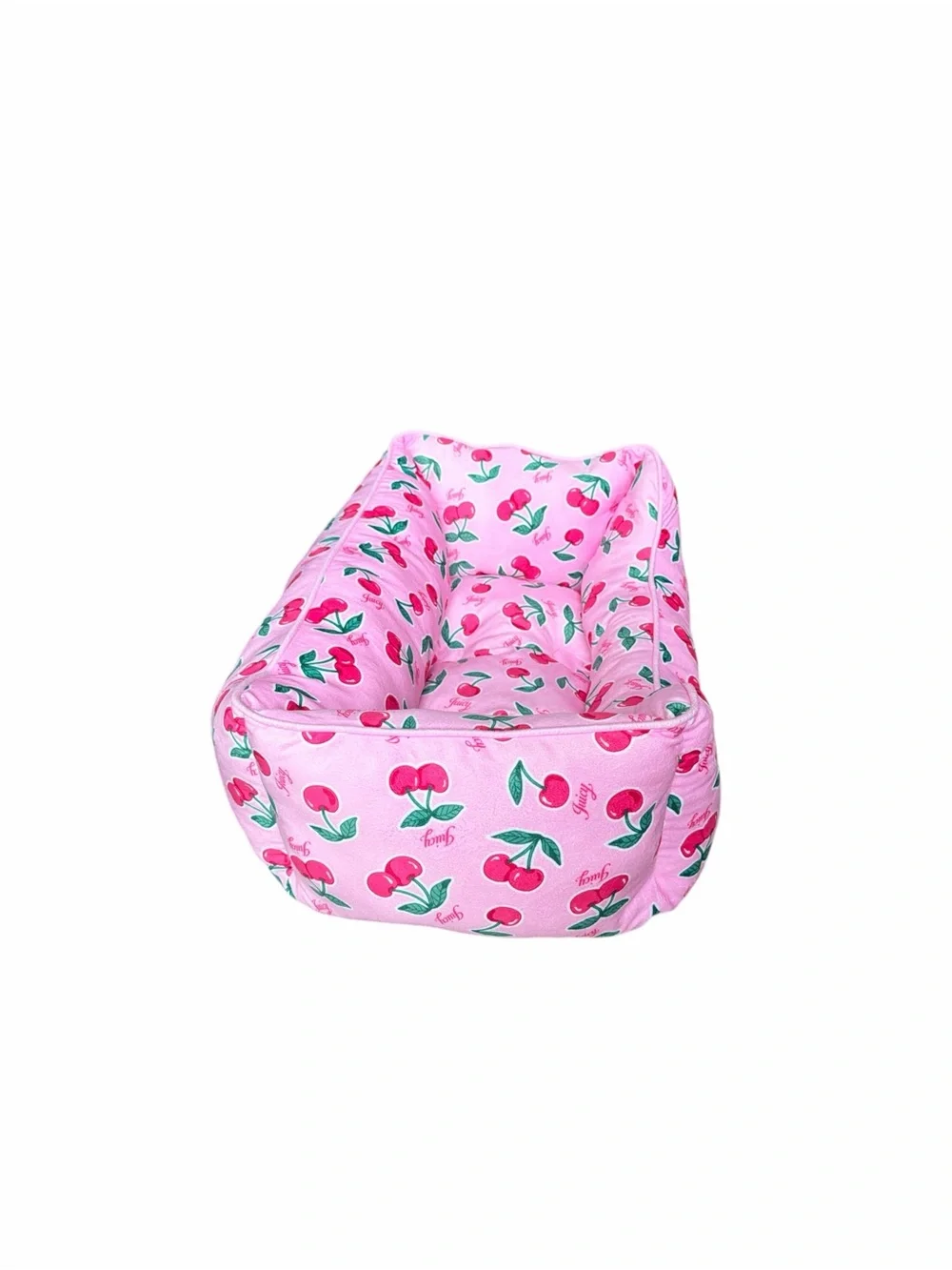 Juicy Couture Pink Cherry Print Dog Bed